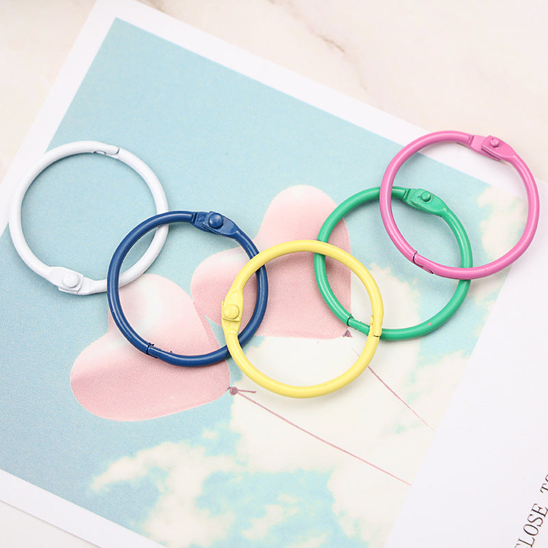 Wholesale DIY Macaron Color 30mm Metal Paint Open Ring Piece